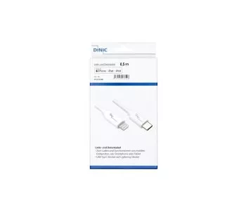 USB C auf Lightning Kabel, MFi, Box, weiß, 0,50m MFi zertifiziert, Sync- und Schnellladekabel
